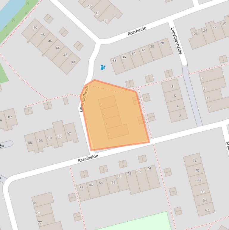 Kaart van postcodegebied 3069LD.