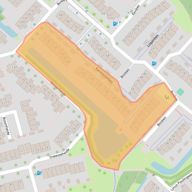 Kaart van postcodegebied 3069LR.
