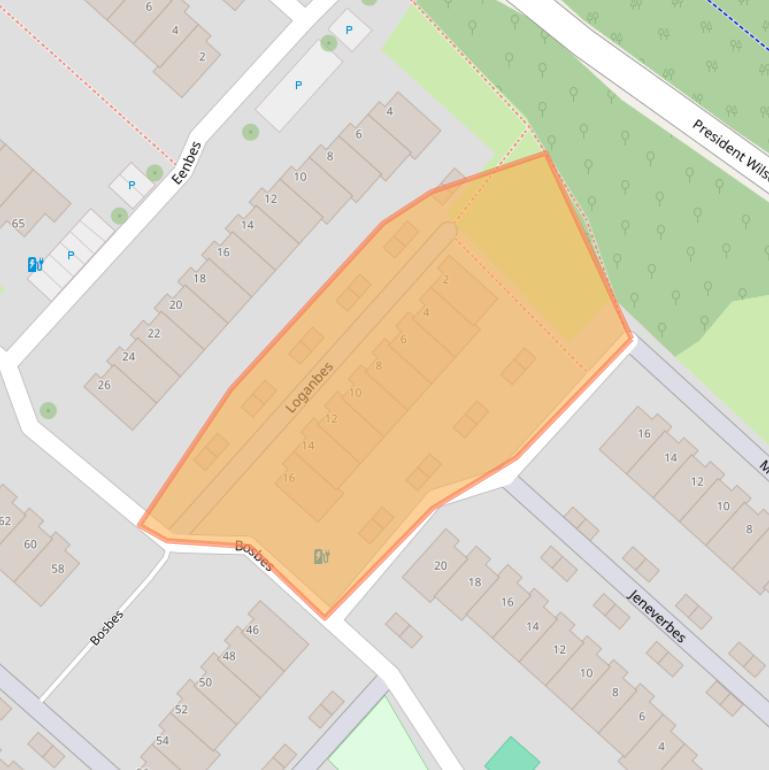 Kaart van postcodegebied 3069LS.