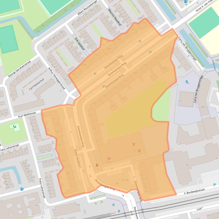 Kaart van postcodegebied 3069MD.