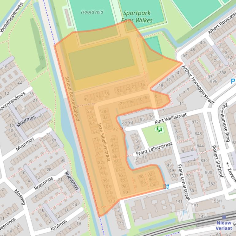 Kaart van postcodegebied 3069MJ.