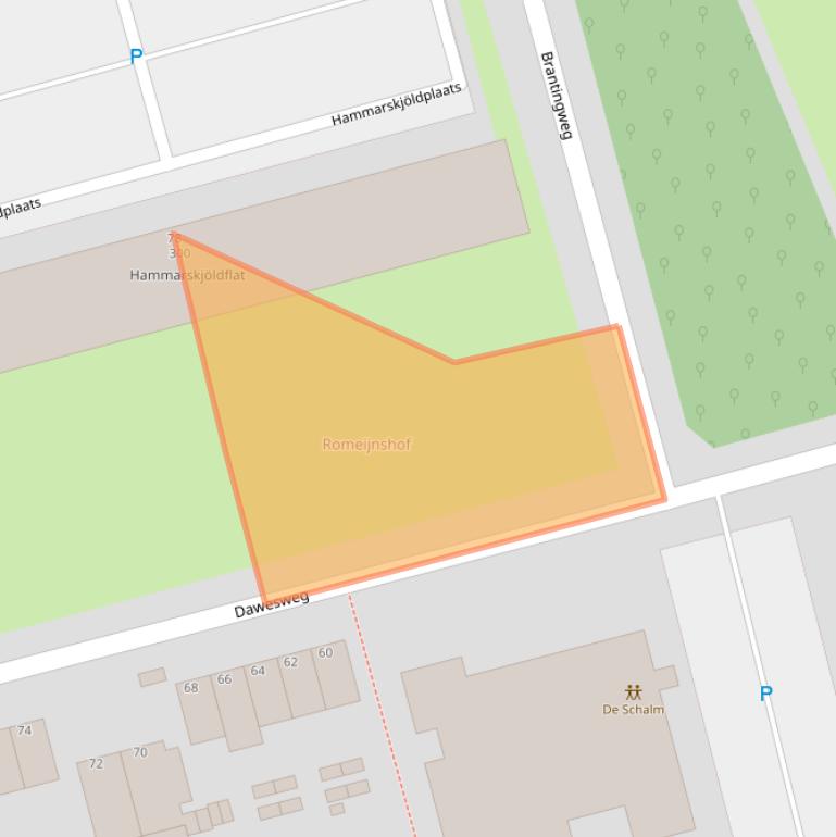 Kaart van postcodegebied 3069RJ.