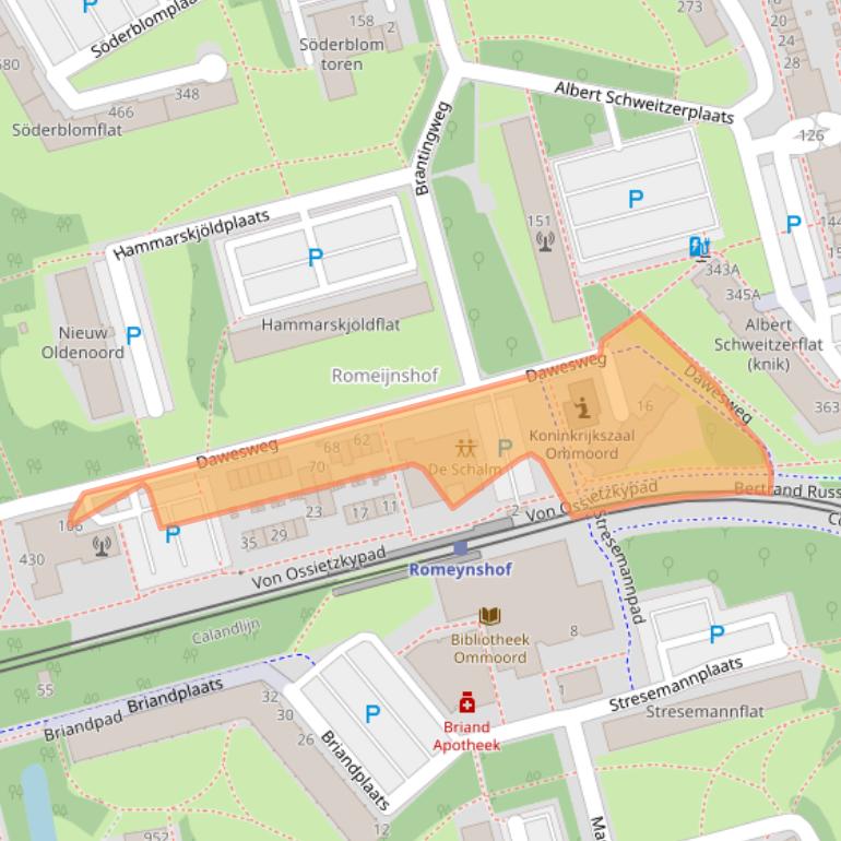 Kaart van postcodegebied 3069VJ.