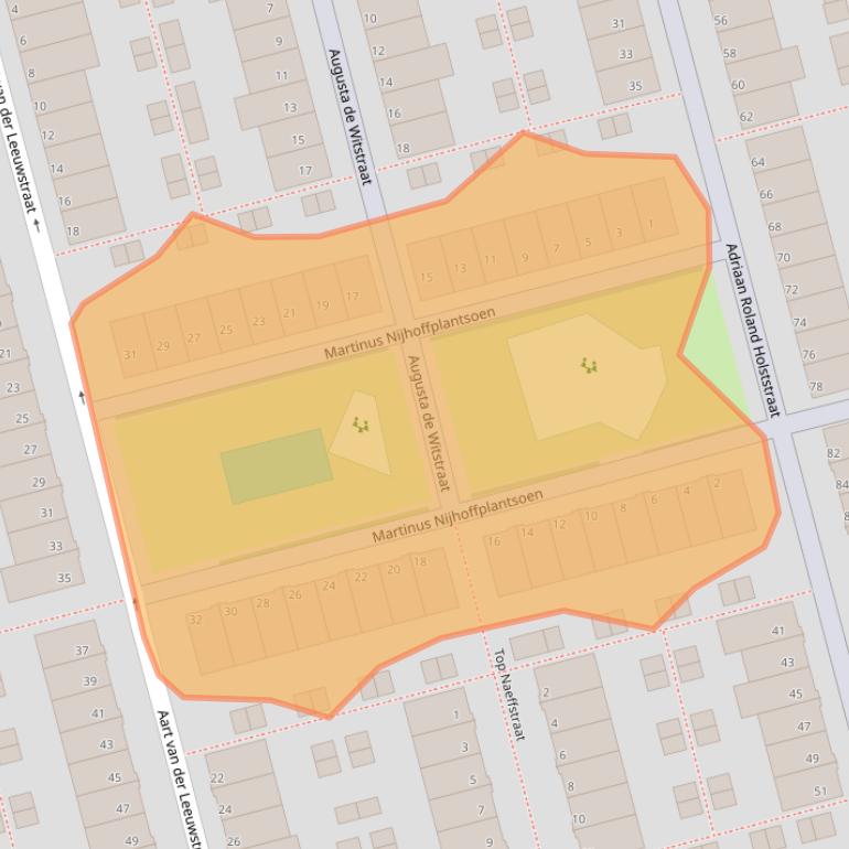 Kaart van postcodegebied 3069WJ.