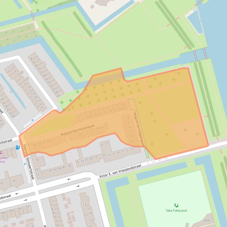 Kaart van postcodegebied 3069WT.