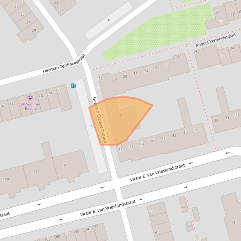 Kaart van postcodegebied 3069WV.