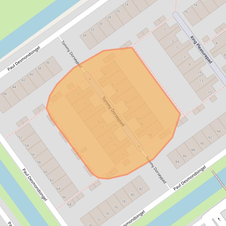 Kaart van postcodegebied 3069XX.