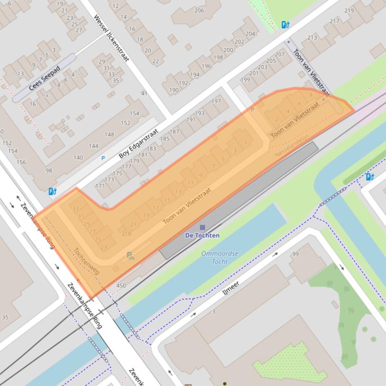 Kaart van postcodegebied 3069ZP.