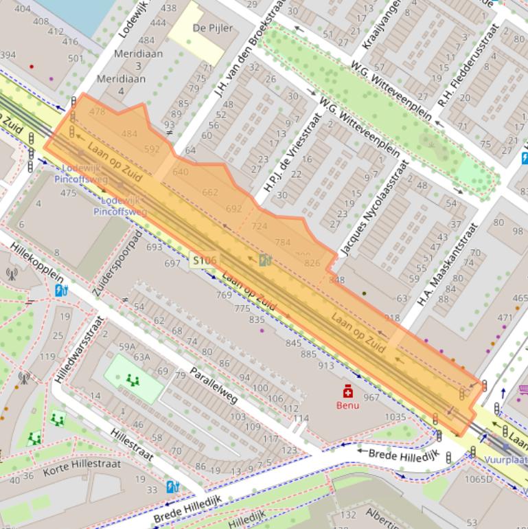 Kaart van postcodegebied 3071AB.