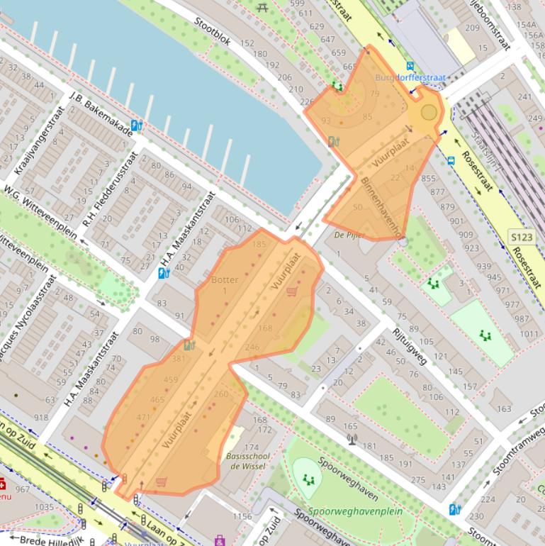 Kaart van postcodegebied 3071AR.