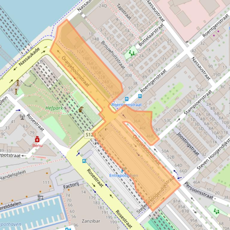 Kaart van postcodegebied 3071BA.