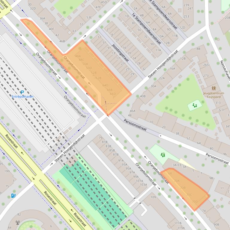 Kaart van postcodegebied 3071BB.