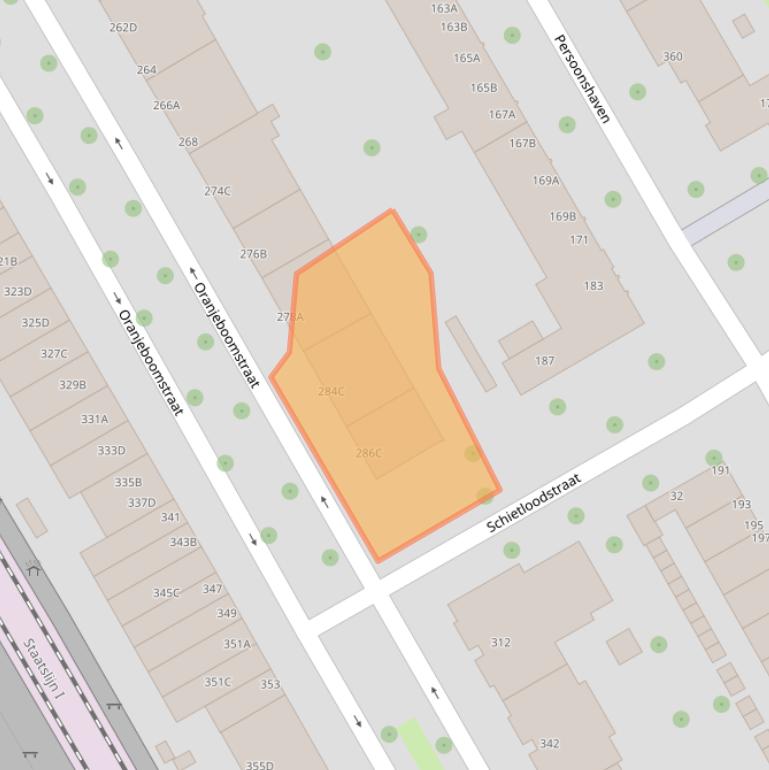 Kaart van postcodegebied 3071BP.