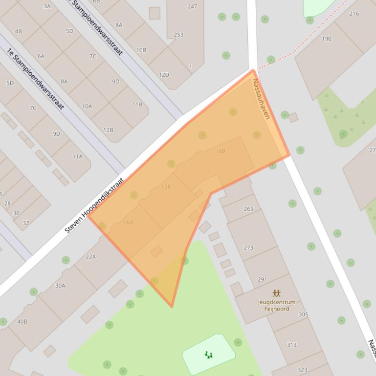 Kaart van postcodegebied 3071BT.