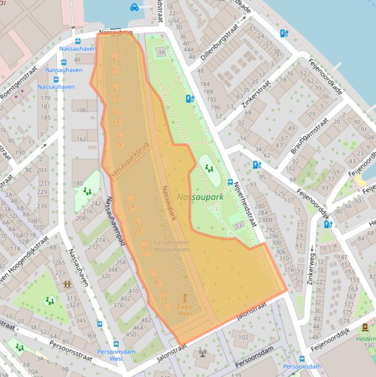 Kaart van postcodegebied 3071JZ.