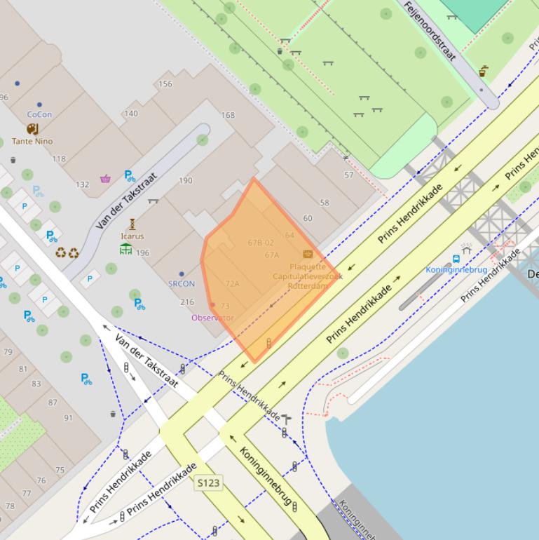 Kaart van postcodegebied 3071KC.