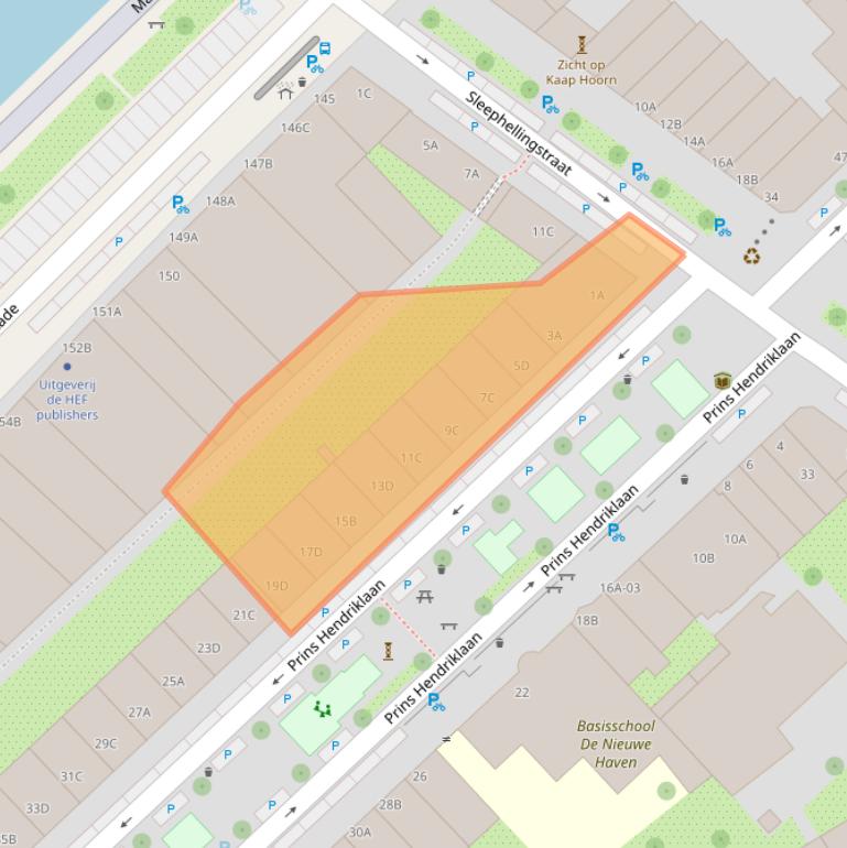 Kaart van postcodegebied 3071LB.