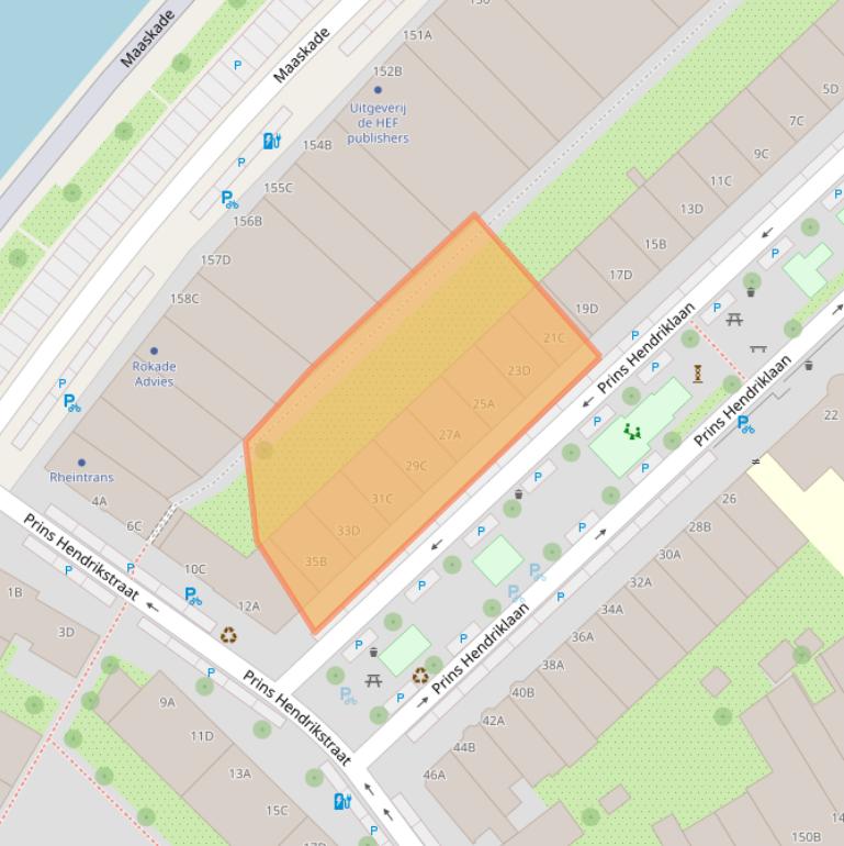 Kaart van postcodegebied 3071LC.