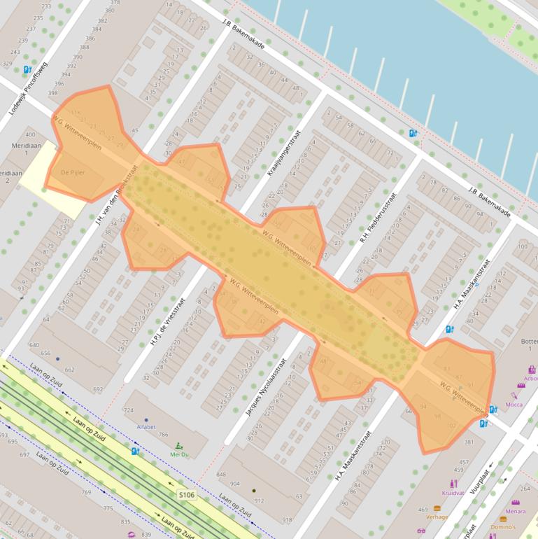 Kaart van postcodegebied 3071MA.