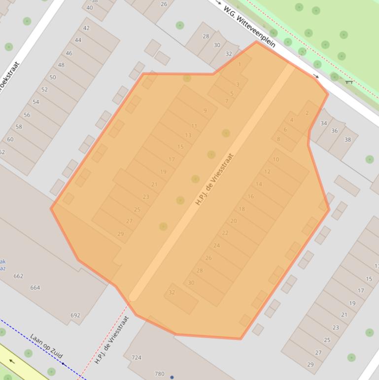 Kaart van postcodegebied 3071MD.