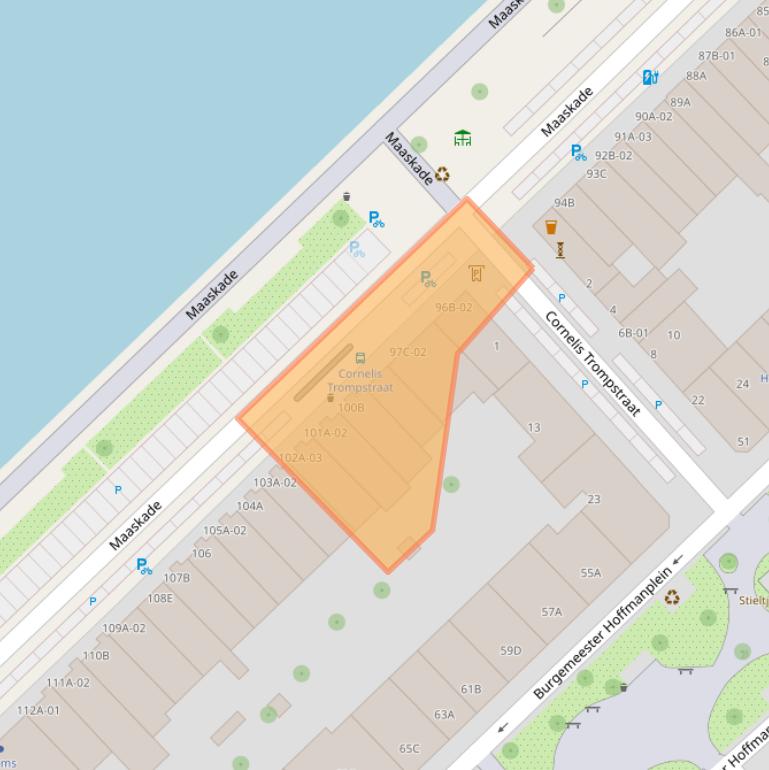 Kaart van postcodegebied 3071NG.