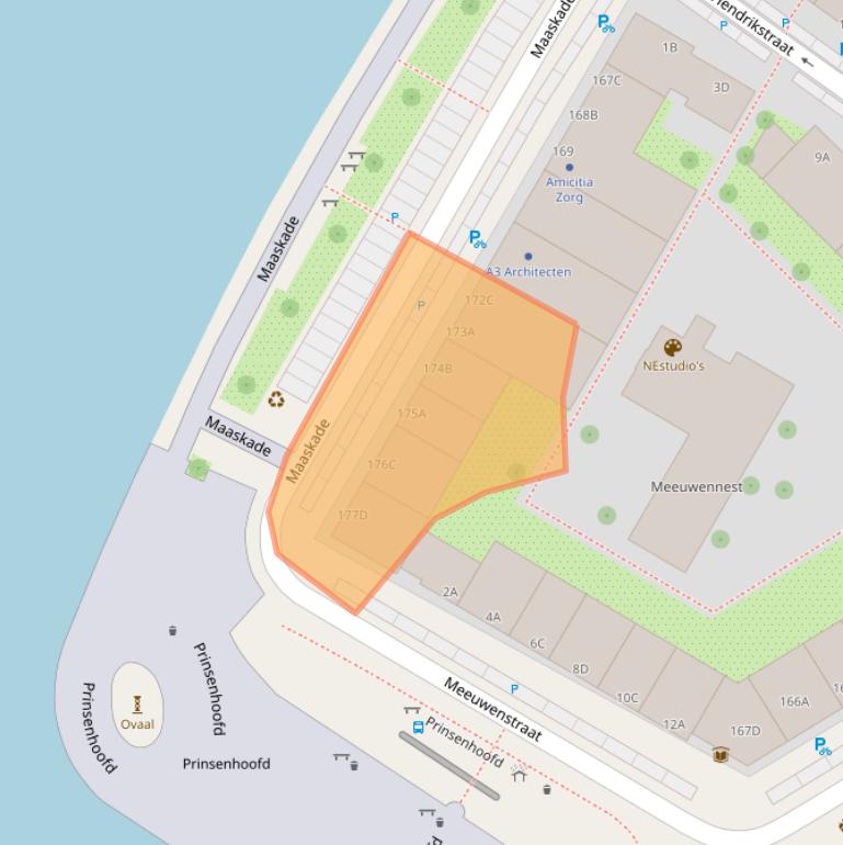 Kaart van postcodegebied 3071NT.