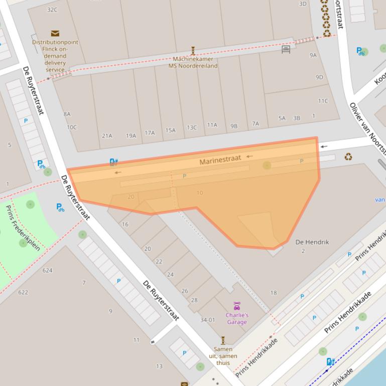 Kaart van postcodegebied 3071PD.