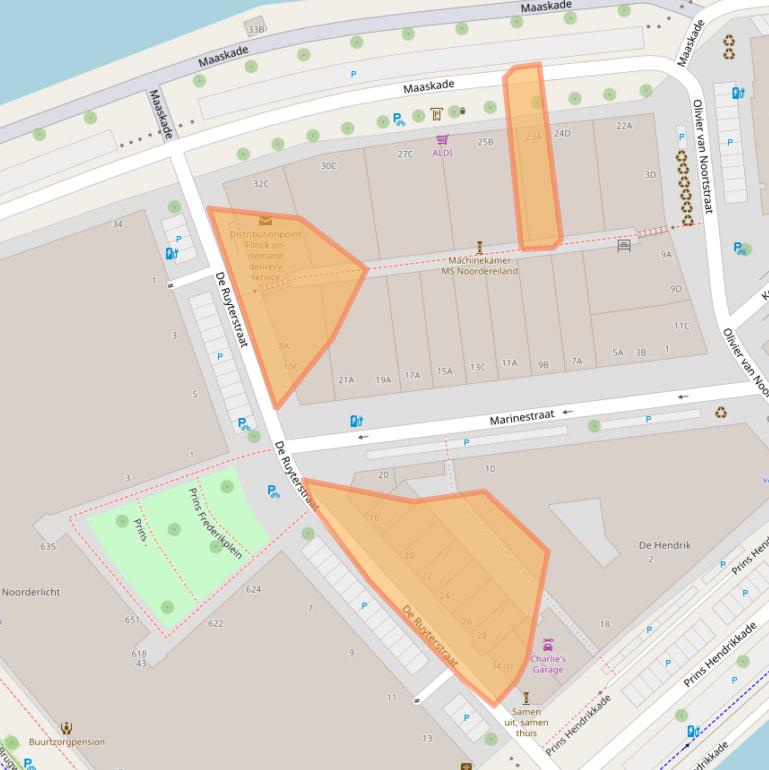 Kaart van postcodegebied 3071PJ.