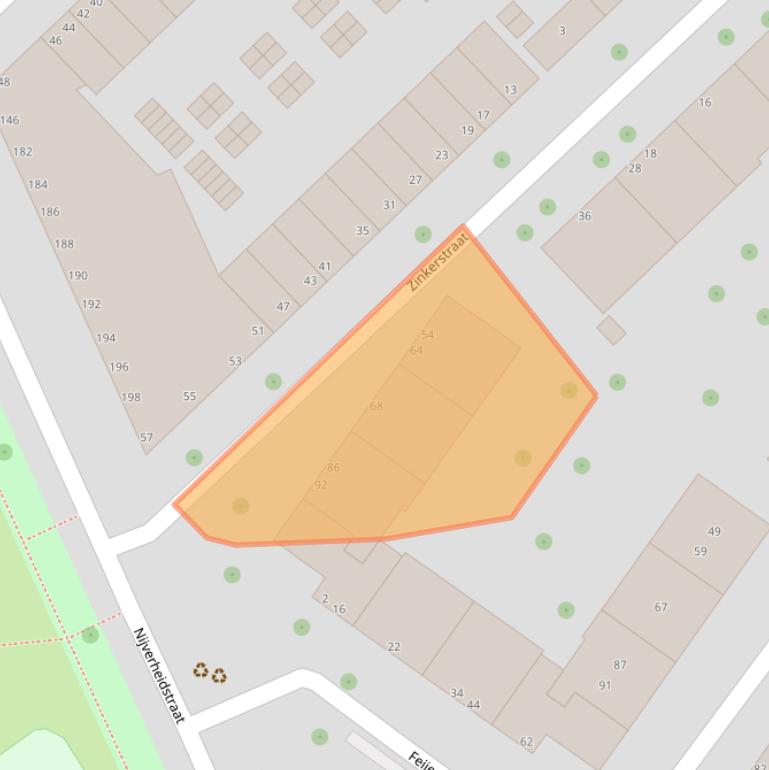 Kaart van postcodegebied 3071RW.