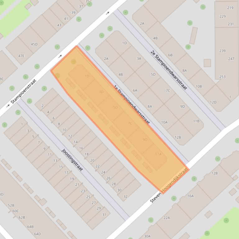 Kaart van postcodegebied 3071TM.