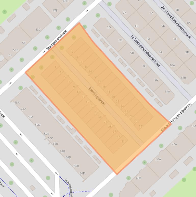 Kaart van postcodegebied 3071TS.