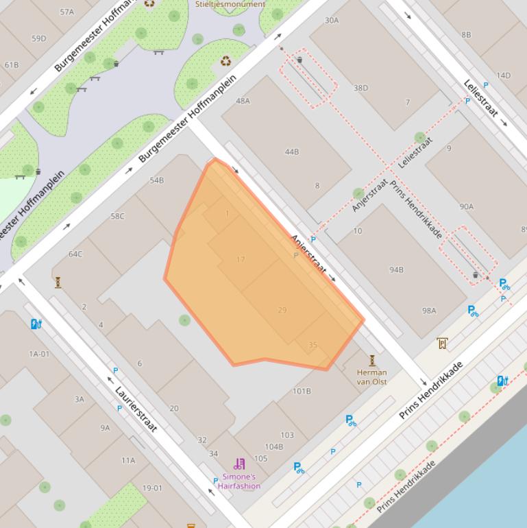 Kaart van postcodegebied 3071VA.