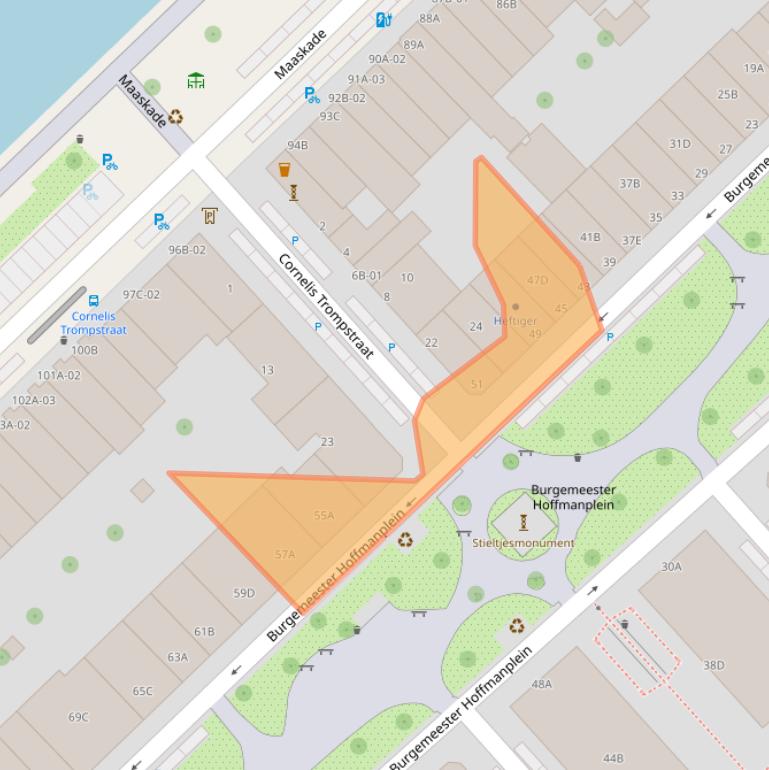 Kaart van postcodegebied 3071XD.