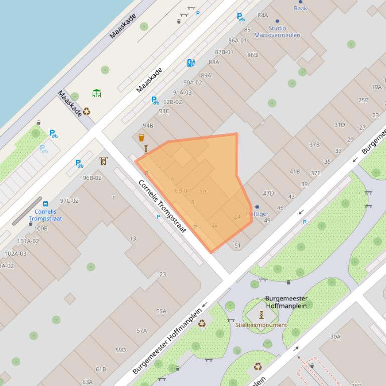 Kaart van postcodegebied 3071XV.