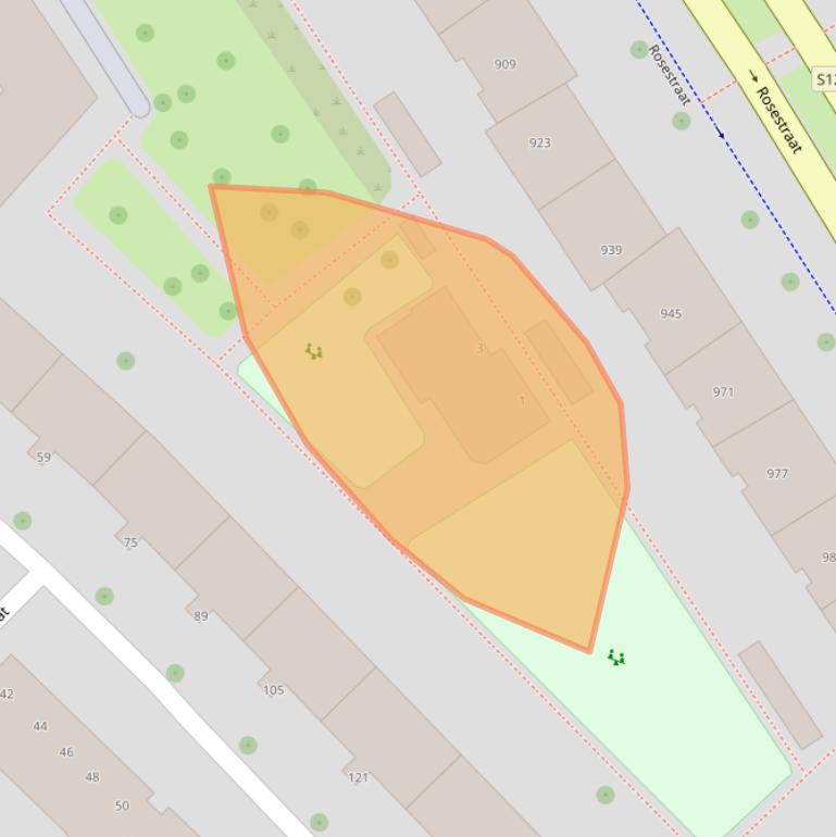 Kaart van postcodegebied 3071ZC.