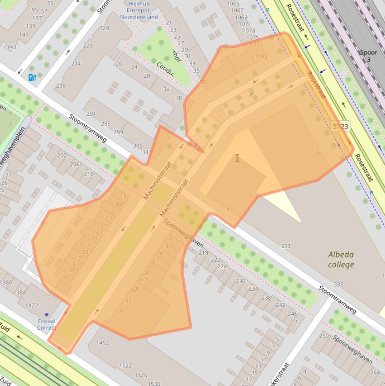 Kaart van postcodegebied 3071ZJ.