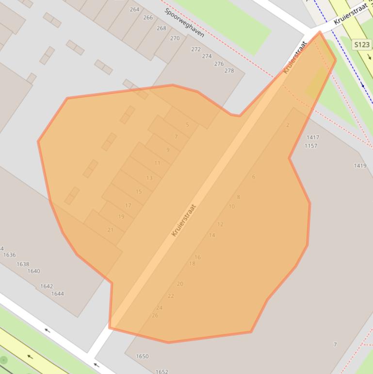 Kaart van postcodegebied 3071ZN.