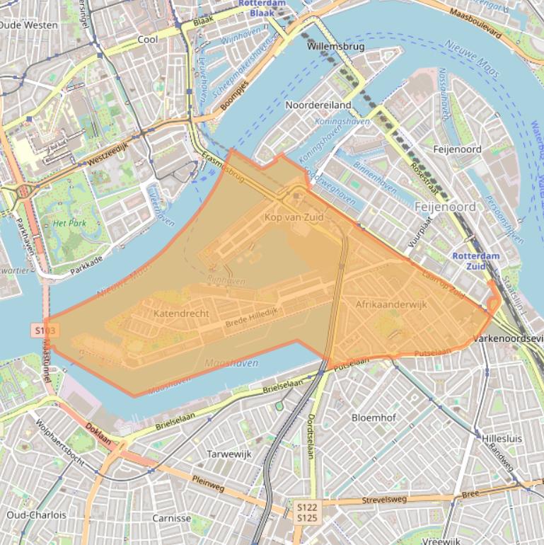 Kaart van postcodegebied 3072.