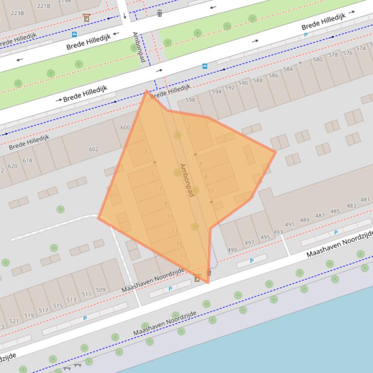 Kaart van postcodegebied 3072AC.