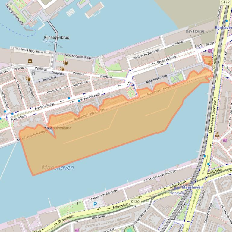 Kaart van postcodegebied 3072AE.