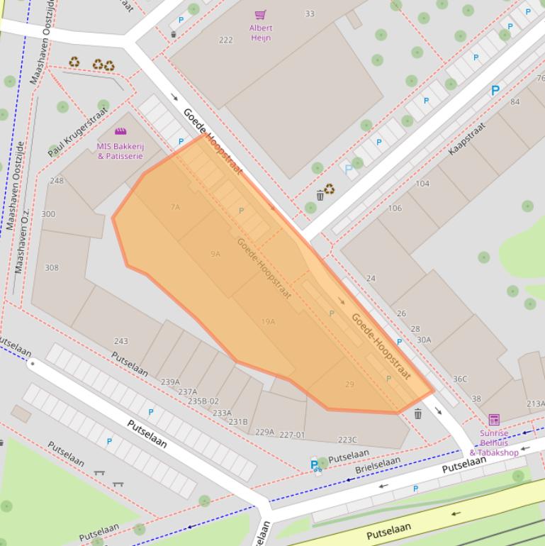 Kaart van postcodegebied 3072BA.