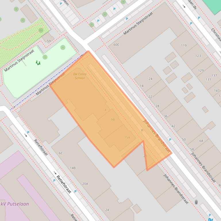 Kaart van postcodegebied 3072BD.