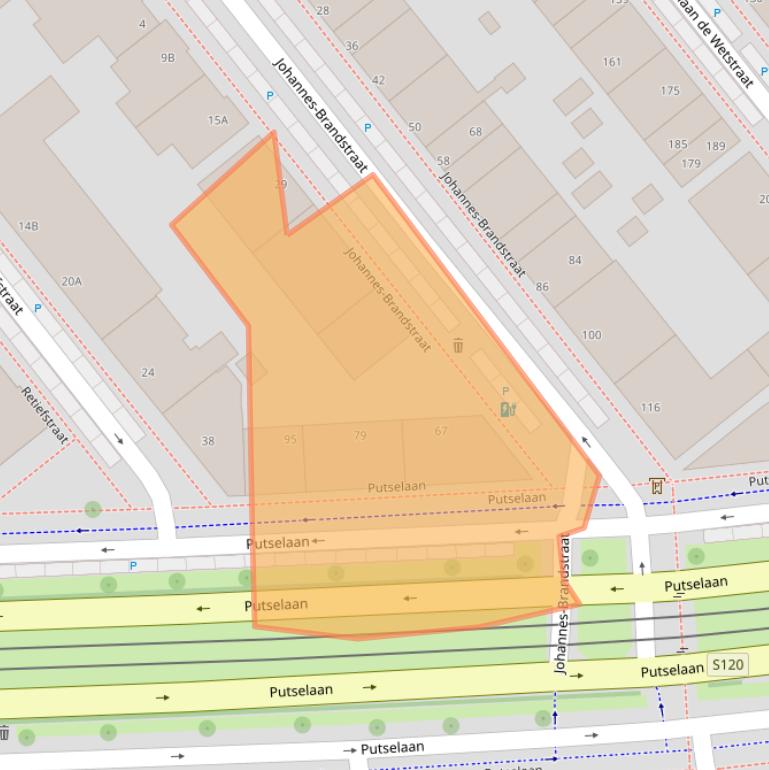 Kaart van postcodegebied 3072BE.