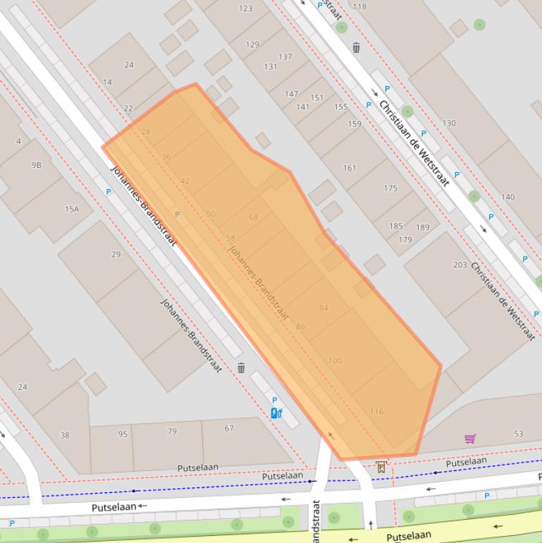 Kaart van postcodegebied 3072BH.