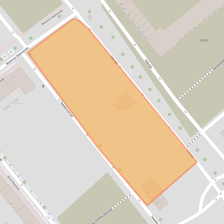 Kaart van postcodegebied 3072BW.