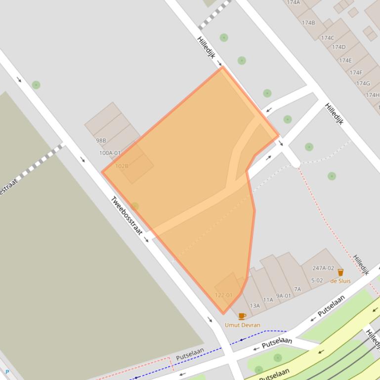 Kaart van postcodegebied 3072BX.