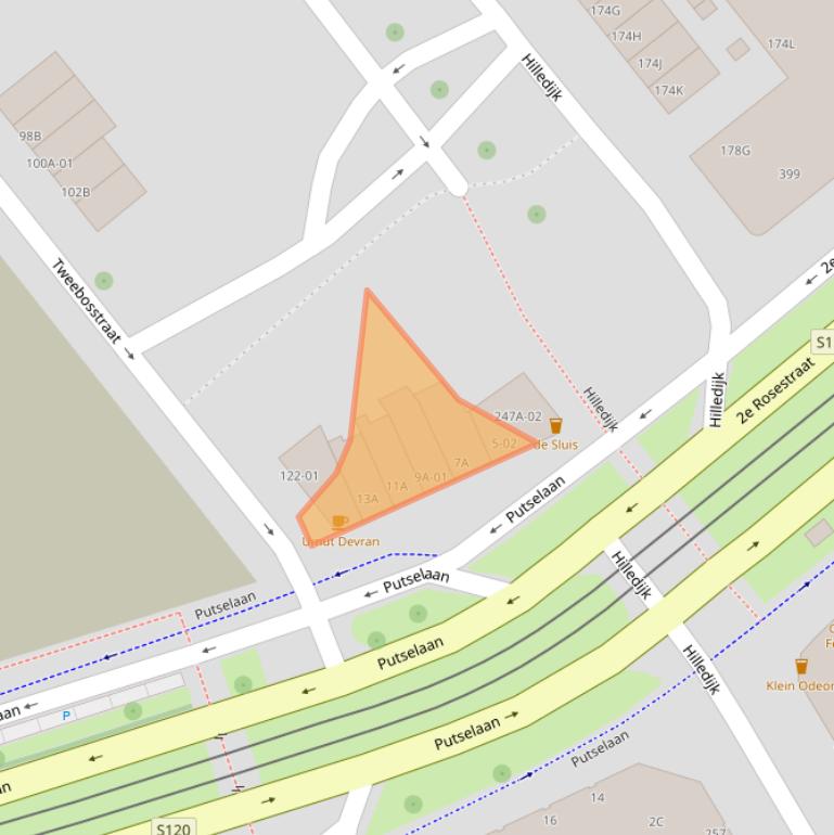 Kaart van postcodegebied 3072CA.