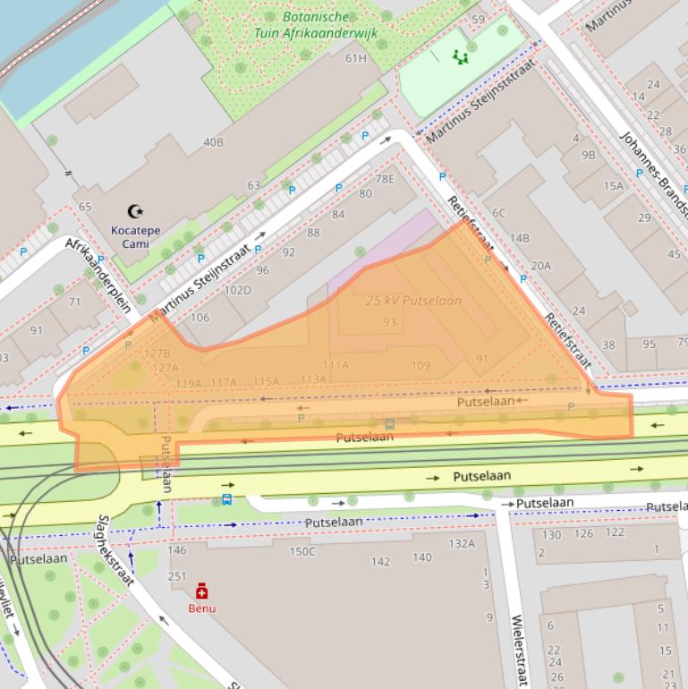 Kaart van postcodegebied 3072CD.