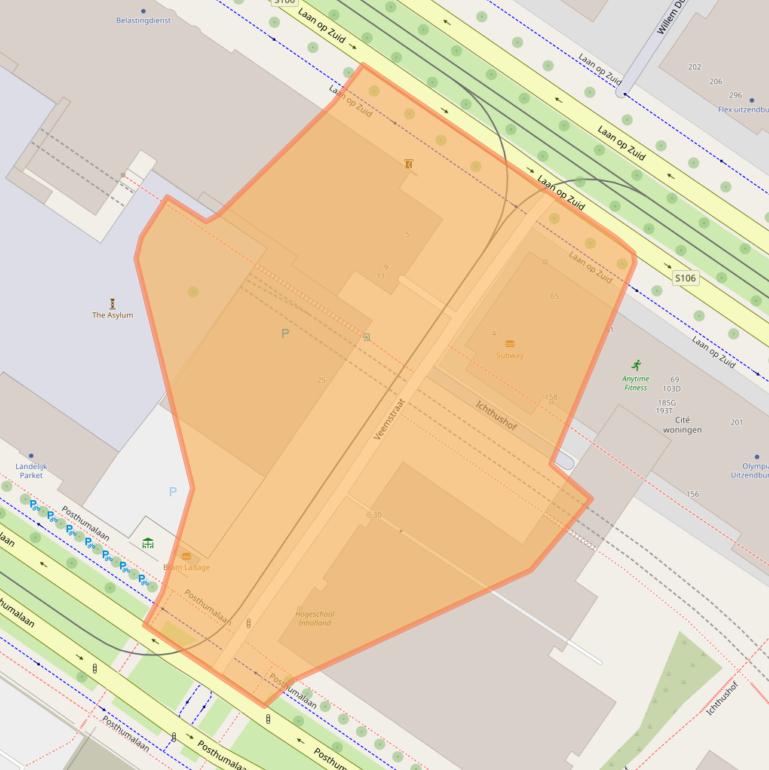 Kaart van postcodegebied 3072DC.