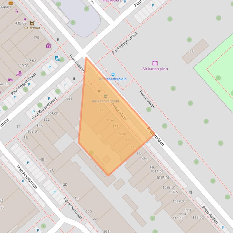 Kaart van postcodegebied 3072EH.